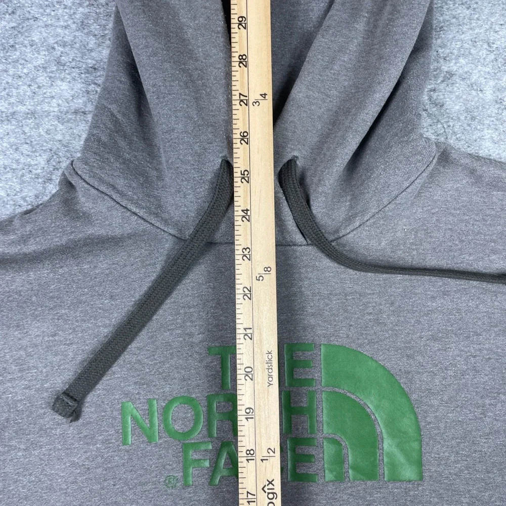 The North Face Hoodie Mens L Gray Green Half Dome Pullover Sweatshirt